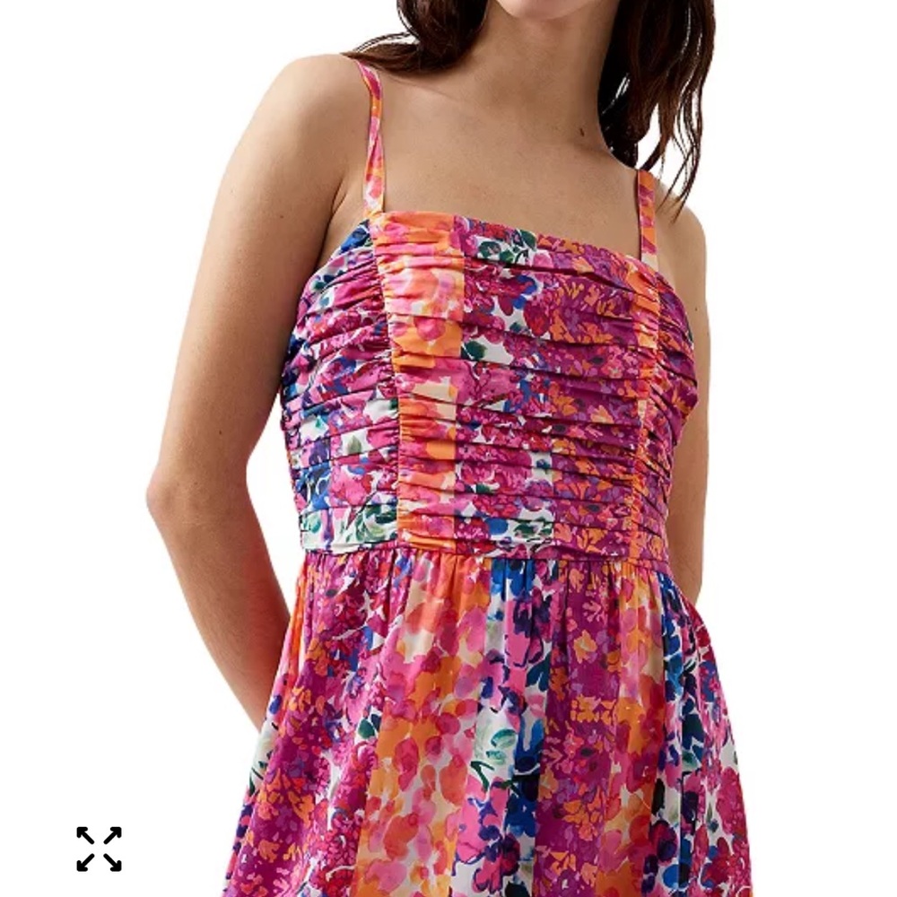 French Connection Carrie Era Tiered Floral Striped Midi Sundress Dress Size 8 - Picture 5 of 14